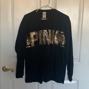 Victoria’s Secret Pink long sleeve black shirt.